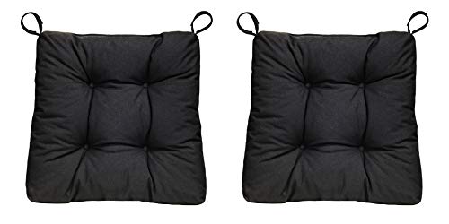 sleepling 1906505 Conjunto de 2 Cojines para Silla, Dimensiones: 40 (Delante) / 35 (detrás) x 38 x 8 cm, Negro