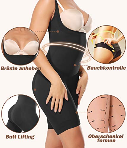 SLIMBELLE Body Moldeador para Mujer Fajas Colombianas Reductoras Adelgazantes Corsé Shapewear sin Costuras Control de Abdomen Body Reductor Lencería Ropa Interior con Piernas Moldear el Cuerpo