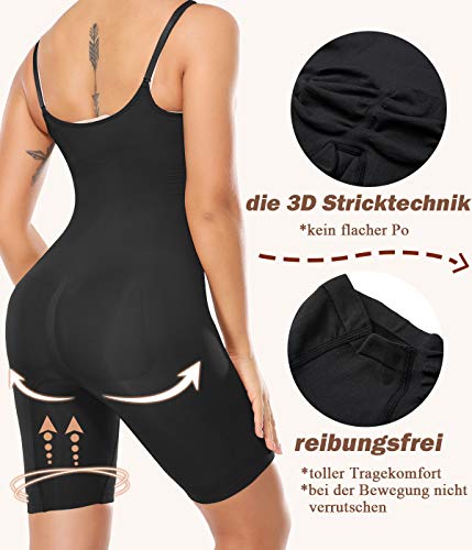 SLIMBELLE Body Moldeador para Mujer Fajas Colombianas Reductoras Adelgazantes Corsé Shapewear sin Costuras Control de Abdomen Body Reductor Lencería Ropa Interior con Piernas Moldear el Cuerpo