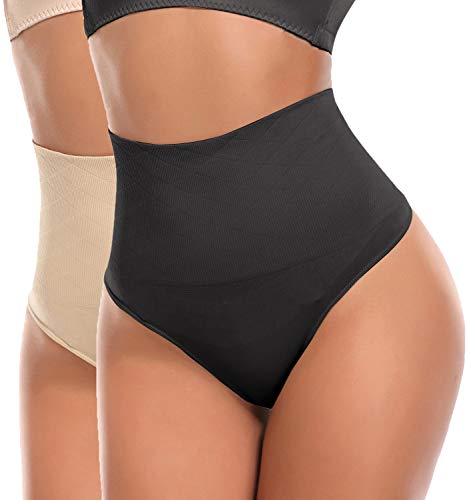 SLIMBELLE Fajas Tanga Invisible Braguita Moldeadora Thong Cintura Media para Mujer String Reductora sin Costuras Sexy Adelgazante Abdomen Elástico Shaping Lenceria-XL