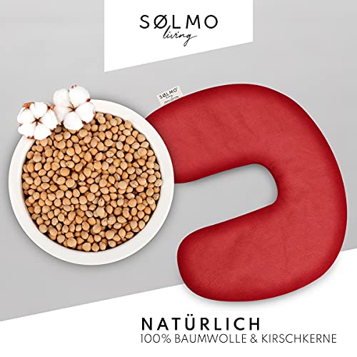 sølmo I Cojín de huesos de cereza para el cuello y el hombro para el microondas - Cojín de calor agradable para el cuello y el frío (30 cm x 25 cm)