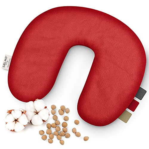 sølmo I Cojín de huesos de cereza para el cuello y el hombro para el microondas - Cojín de calor agradable para el cuello y el frío (30 cm x 25 cm)