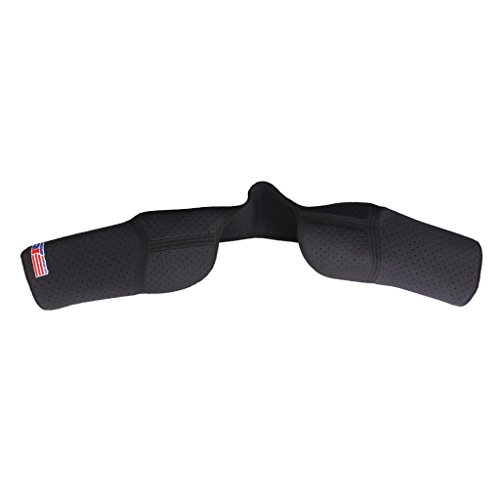 SM SunniMix Protector De Doble Hombro De Neopreno De Alta Densidad Correa De Sujeción Vendaje De Compresión Banda Artritis Tendinitis Negro