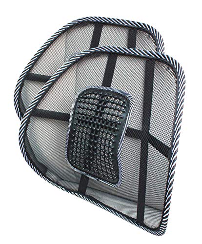 SMAMS ® Almohada de Lumbar de Apoyo Trasero de la Cintura para Sillas de Cojin de Asiento Almohada Corrector de Postura Negro (2 x Pequeño)