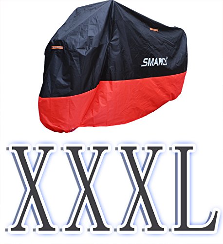 Smarcy Funda Protector para Moto, Cubierta para Moto / Motocicleta Resistente al Agua a Prueba de UV, Color Rojo / Negro XXXL