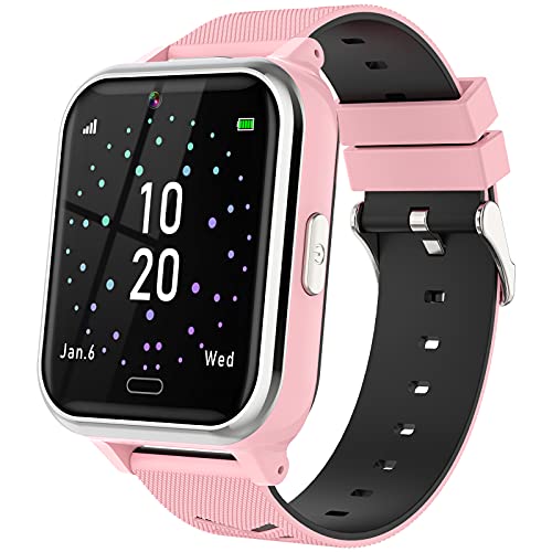 Smartwatch Niños, Reloj Teléfono con 17 Juegos, Cámara, Reproductor de Música, SOS, Linterna, Despertador, Reloj Inteligente Niño con Pantalla Táctil y Protector para Niños y Niñas 4-12 Años (Rosa)