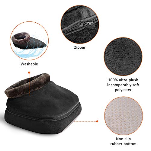 Snailax 2 en 1 Masaje de pies Shiatsu Calefacción- Masajeador de pies con almohadilla de calor y masaje de espalda, calentador de pies y alivio del dolor de pies SL522S-ES