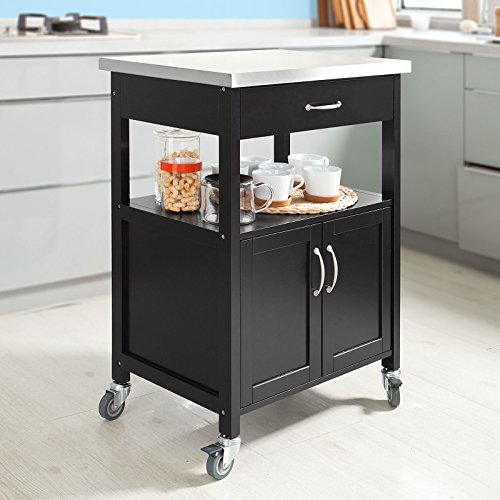 SoBuy Carrito de Servir, Estantería de Cocina, Carrito de Cocina Móvil, FKW22-SCH,ES