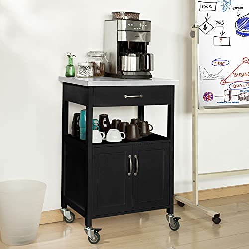 SoBuy Carrito de Servir, Estantería de Cocina, Carrito de Cocina Móvil, FKW22-SCH,ES