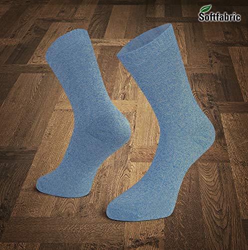 Softfabric Calcetines de algodón para mujer con costuras suaves del dedo del pie en liso torcido, 3 pares (SF-2394W)