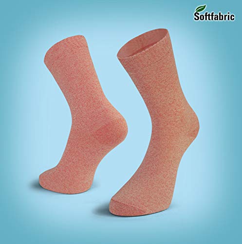 Softfabric Calcetines de algodón para mujer con costuras suaves del dedo del pie en liso torcido, 3 pares (SF-2394W)