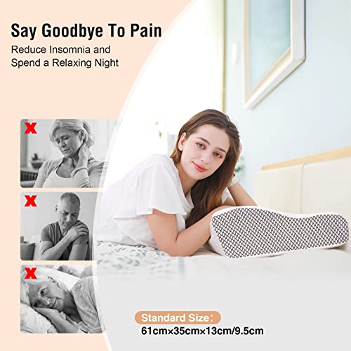 SOLEDI Almohada Viscoelastica Almohada Cervical Ajustable Almohada Cervical Almohada Cuello con Memoria Diseño Ergonómico Almohadas para Problemas Cervicales