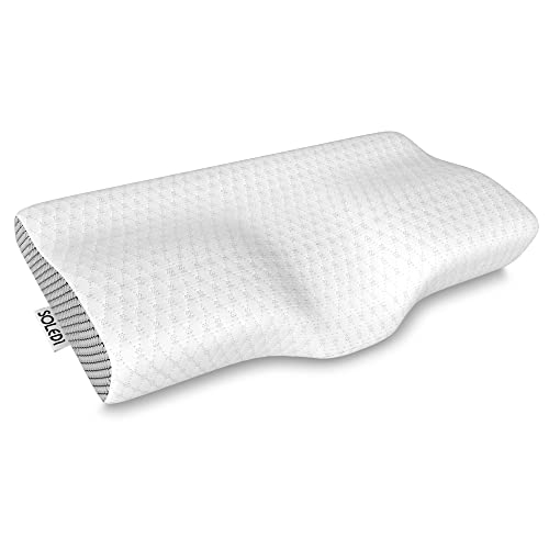 SOLEDI Almohada Viscoelastica Almohada Cervical Ajustable Almohada Cervical Almohada Cuello con Memoria Diseño Ergonómico Almohadas para Problemas Cervicales