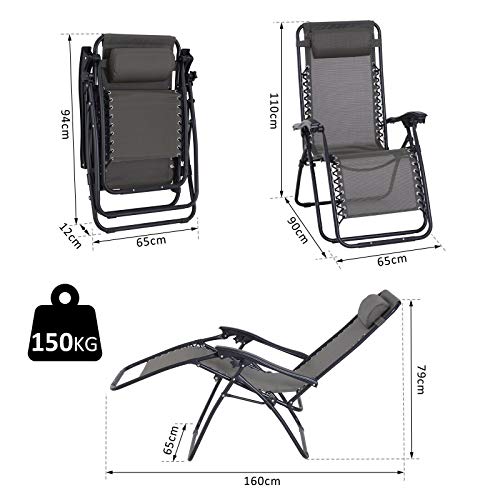 Solmar Silla Plegable Tumbona Hamaca Gravedad Cero Playa Piscina Camping Reposa Cabeza