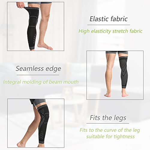 SOLO ACTFIT Mangas de Pierna de Compresión, Rodilleras de Compresión de Longitud Completa Antideslizante, Calentadores de Piernas para Correr, Baloncesto, Ciclismo, Fútbol, Deporte (XL, Un par)