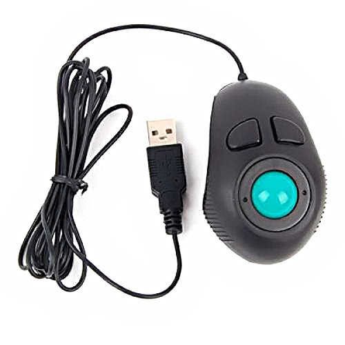 Solustre - Ratón de Bola portátil 4D USB (Negro)