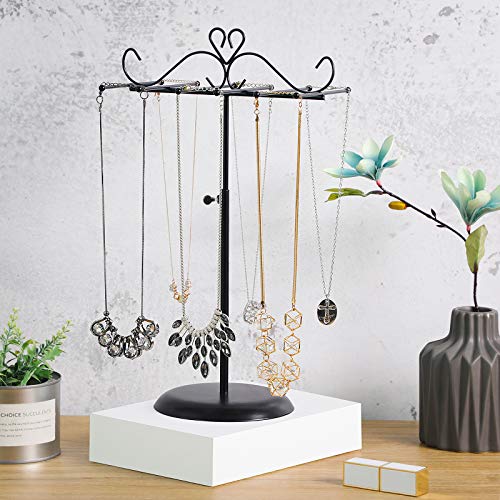 SONGMICS Soporte y Expositor de Joyas, Árbol para Joyas de Metal, para Collares, Pulseras, Pendientes, Regalo para Seres Queridos, Negro, Navidad, JJS04BK