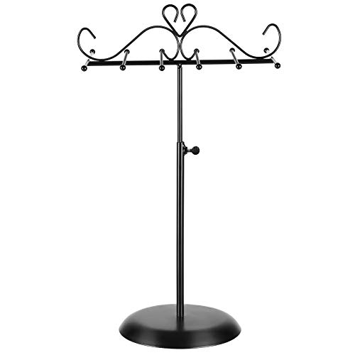 SONGMICS Soporte y Expositor de Joyas, Árbol para Joyas de Metal, para Collares, Pulseras, Pendientes, Regalo para Seres Queridos, Negro, Navidad, JJS04BK
