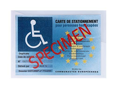 Soporte Adhesivo para Tarjeta de Aparcamiento con discapacidad, portafundas para Parabrisas, fabricación Francesa