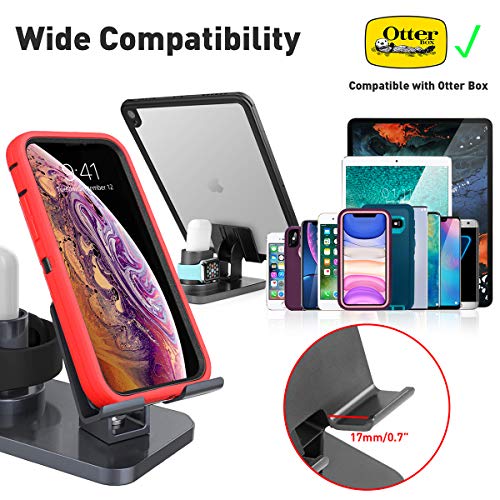 Soporte de Carga 3 en 1 para Apple Watch iPhone AirPods Soporte,iWatch Soporte Stand, Cargador Dock Soporte Docking Estación de Carga Station Soporte para iPhone/Samsung/iPad Pro Smartphone (Negro)