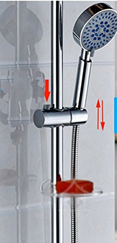 Soporte de ducha de mano Soporte de cabezal de ducha ajustable 360 ​​° para diámetro 30MM Cabezal de barra de deslizamiento ABS Cabeza de cromo Cromo plateado