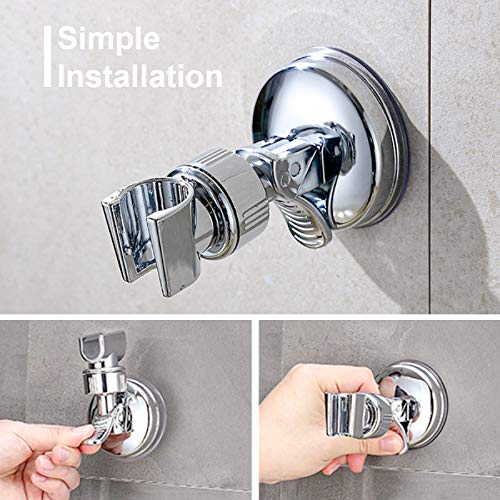 Soporte de Ducha, Soporte de Ducha de Mano Ajustable Extraíble, Rotación de 360° Con Ventosa Pared Sin Taladroc a Pared Universal Reemplazo