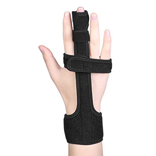 Soporte de Férula de Dedo en Gatillo, Soporte Estabilizador de Dedo, Soporte de Aluminio para Aliviar el Dolor, Tendinitis de Artritis del Túnel Carpiano(negro)