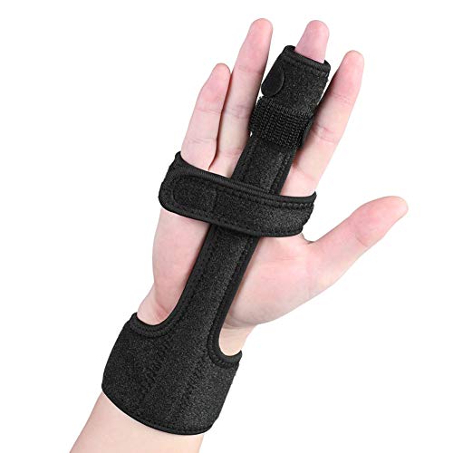 Soporte de Férula de Dedo en Gatillo, Soporte Estabilizador de Dedo, Soporte de Aluminio para Aliviar el Dolor, Tendinitis de Artritis del Túnel Carpiano(negro)