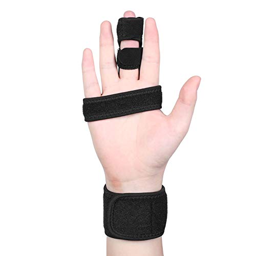 Soporte de Férula de Dedo en Gatillo, Soporte Estabilizador de Dedo, Soporte de Aluminio para Aliviar el Dolor, Tendinitis de Artritis del Túnel Carpiano(negro)