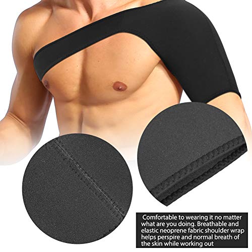 Soporte de Neopreno para el Hombro, Correa Unisex de los puños del Rotor para Estabilidad del Hombro, prevención de Lesiones en los Deportes, articulación dislocada, esguince(M 42-45 cm)