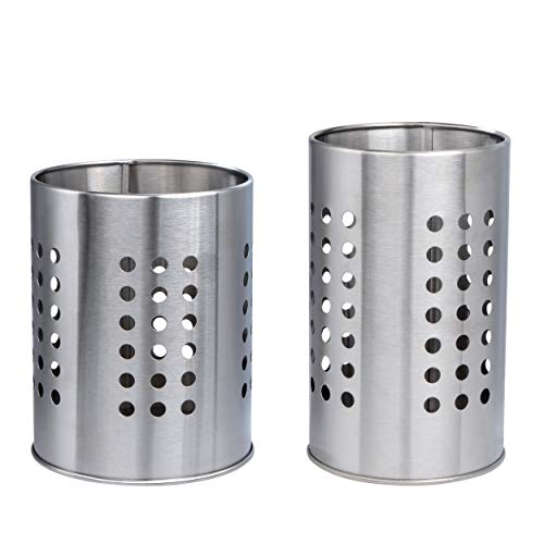 Soporte de Utensilios Cocina de Acero Inoxidable, 2 Piezas Porta-Utensilios de Cocina Resistente Titular de Vajilla Organizador de Cubiertos para Cajones y Encimeras