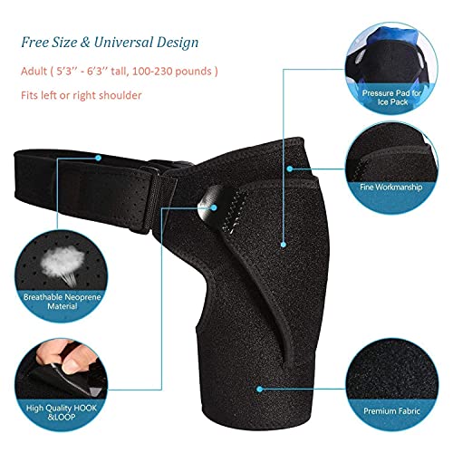Soporte del manguito rotador rasgado, soporte de hombro para hombres y mujeres, protector de hombro, cubierta de protección contra desgarro del manguito rotador, para alivio del dolor y recuperación