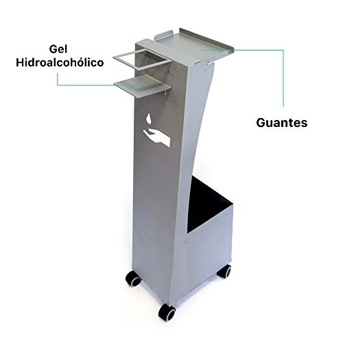 Soporte dispensador de desinfectante manos/dispensador de guantes para todo tipo de botes de gel hidroalcoholico de manos/Soporte higienizante manos y guante desechables (Soporte Dispensador)