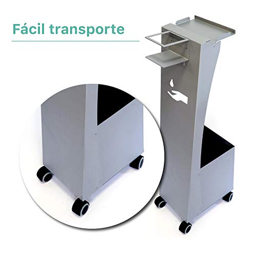 Soporte dispensador de desinfectante manos/dispensador de guantes para todo tipo de botes de gel hidroalcoholico de manos/Soporte higienizante manos y guante desechables (Soporte Dispensador)