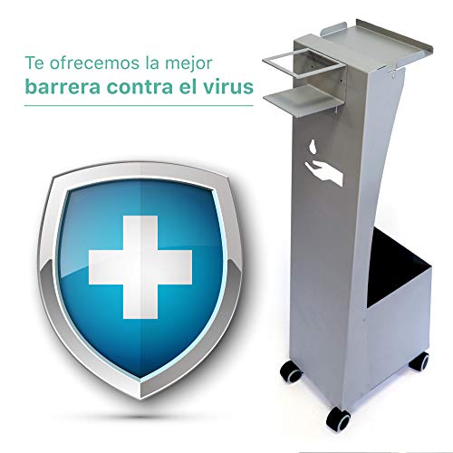 Soporte dispensador de desinfectante manos/dispensador de guantes para todo tipo de botes de gel hidroalcoholico de manos/Soporte higienizante manos y guante desechables (Soporte Dispensador)