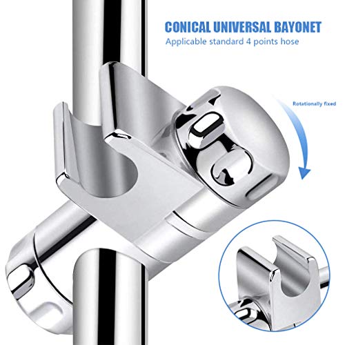Soporte Ducha, Soporte para Cabezal de Ducha, Soporte Ducha Mano Ajustable para Alcachofa Cabezal Ducha Pared, para 25mm de Diámetro Barra de Ducha, ABS Cromo