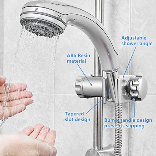 Soporte Ducha, Soporte para Cabezal de Ducha, Soporte Ducha Mano Ajustable para Alcachofa Cabezal Ducha Pared, para 25mm de Diámetro Barra de Ducha, ABS Cromo