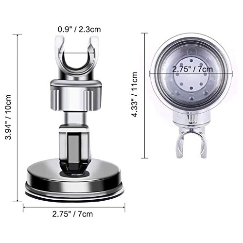 Soporte Ducha Ventosa, Soporte Ducha Universal, Soporte de Ducha de Mano Ajustable Extraíble, Soporte de Ducha Ajustable de Rotación de 360° Con Ventosa Pared Sin Taladroc