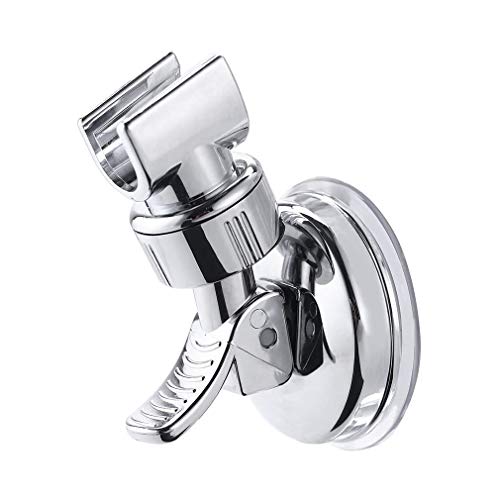 Soporte Ducha Ventosa, Soporte Ducha Universal, Soporte de Ducha de Mano Ajustable Extraíble, Soporte de Ducha Ajustable de Rotación de 360° Con Ventosa Pared Sin Taladroc