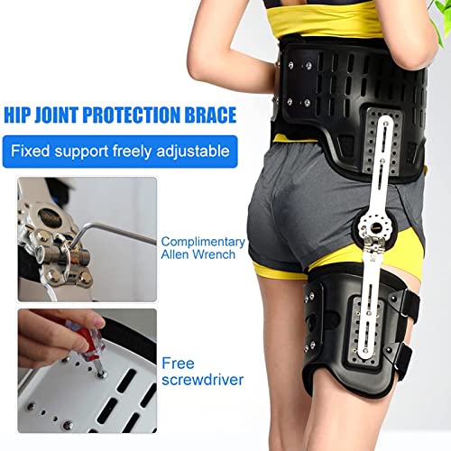 Soporte estabilizador de cadera, ortesis de abducción de cadera con bisagras para adultos para cadera, soporte corrector estabilizador para alivio del dolor de cadera, ingle, isquiotibiales, muslos y