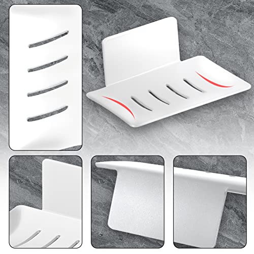 Soporte Jaboneras Baño Ventosa para Azulejos Jabonera Bandeja de Acero Resistente del Bambu Potente Estuche Adhesivo para Jabón Extraíble Taladros Bañera Juego Ducha Accesorios Acero Inoxidable