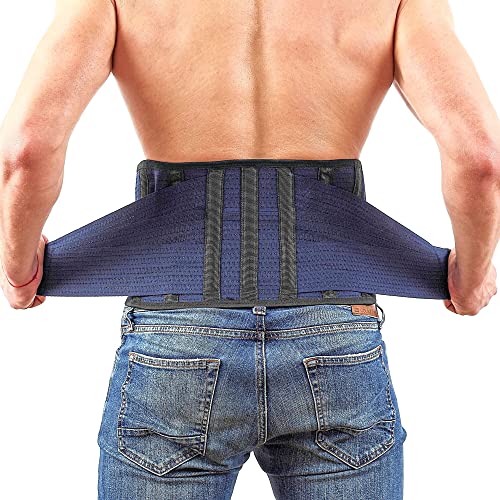 Soporte lumbar para la espalda – Proporciona alivio del dolor de espalda – soporte lumbar transpirable mantiene su columna lenta recta y segura – Cinturón para hombres y mujeres