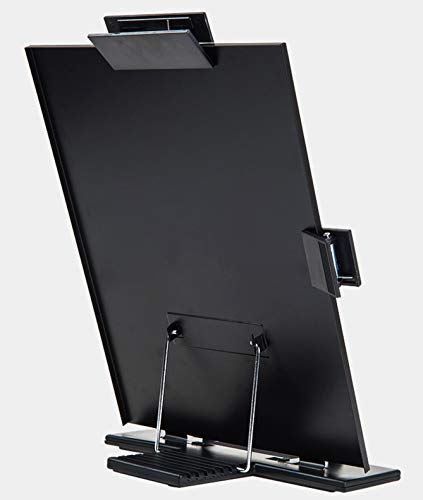 Soporte para documentos de sobremesa Lawei con pinza ajustable y guía de líneas - Atril para documentos, cartas, legal y A4, hasta 150 hojas