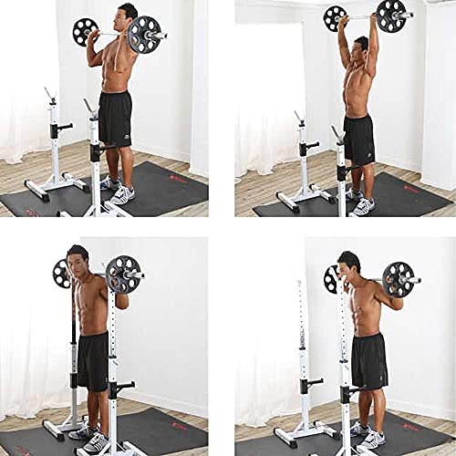 Soporte para Pesas Sentadillas Ajustable Soporte Pesas y Mancuernas Estante Barra Levantamiento Pesas Gimnasio MAX 200 KG
