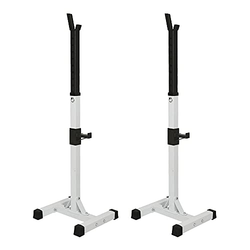 Soporte para Pesas Sentadillas Ajustable Soporte Pesas y Mancuernas Estante Barra Levantamiento Pesas Gimnasio MAX 200 KG