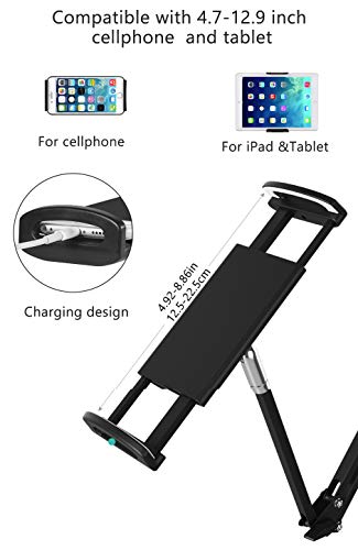 Soporte para tableta para cama, soporte ajustable y plegable para tableta con rotación de 360 grados para iPhone, iPad, teléfono móvil, tableta, Kindle Fire u otros dispositivos de 4.7 a 11 pulgadas
