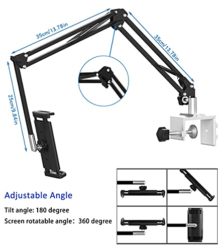 Soporte para tableta para cama, soporte ajustable y plegable para tableta con rotación de 360 grados para iPhone, iPad, teléfono móvil, tableta, Kindle Fire u otros dispositivos de 4.7 a 11 pulgadas