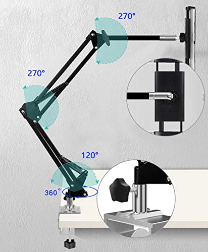 Soporte para tableta para cama, soporte ajustable y plegable para tableta con rotación de 360 grados para iPhone, iPad, teléfono móvil, tableta, Kindle Fire u otros dispositivos de 4.7 a 11 pulgadas