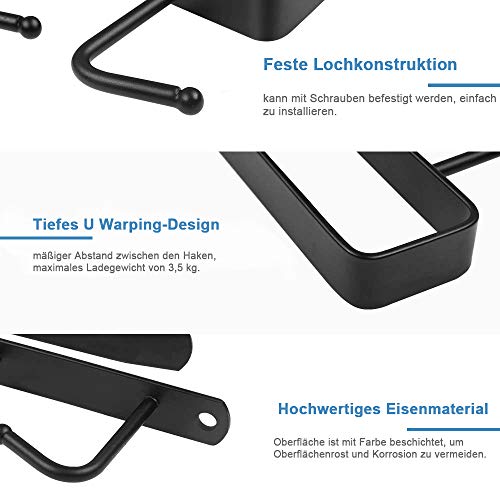 Soporte para tazas, soporte para armario, soporte para tazas, soporte para colgar tazas, copas de vino, 2 unidades, color negro y blanco