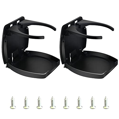 Soporte para vasos de coche para ventilación, 2 unidades, soporte para botellas, soporte plegable para bebidas para coche, barco, caravana, furgoneta, universal, color negro (2 unidades)